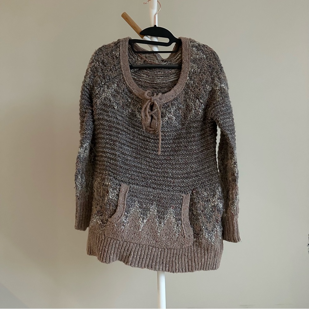 Free People Love Bug Cozy Brown Knit Sweater